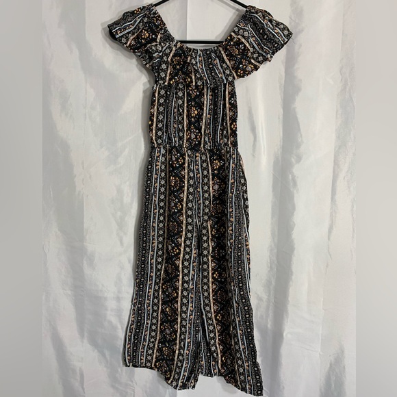 Girls Ruffled Off the Shoulder Pant Romper - Picture 3 of 4